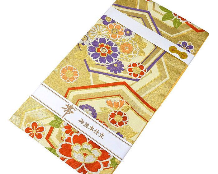  袋帯 仕立て上がり 西陣 大光謹製 亀甲 四季花 仕立済 成人式 卒業式 パーティー 振袖 g 2959 袋帯 帯