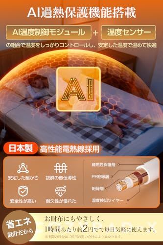 電気毛布 掛け敷き兼用 2025新登場 AI過熱保護機能 電気ブランケット 速暖 洗える ひざ掛け 肩掛け 膝掛け でんき毛布 10段階温度調整 大判サイズ 140 80 cm タイマー付き 1 12H 切り忘れ防止 節電 省エネ dc 14000 b