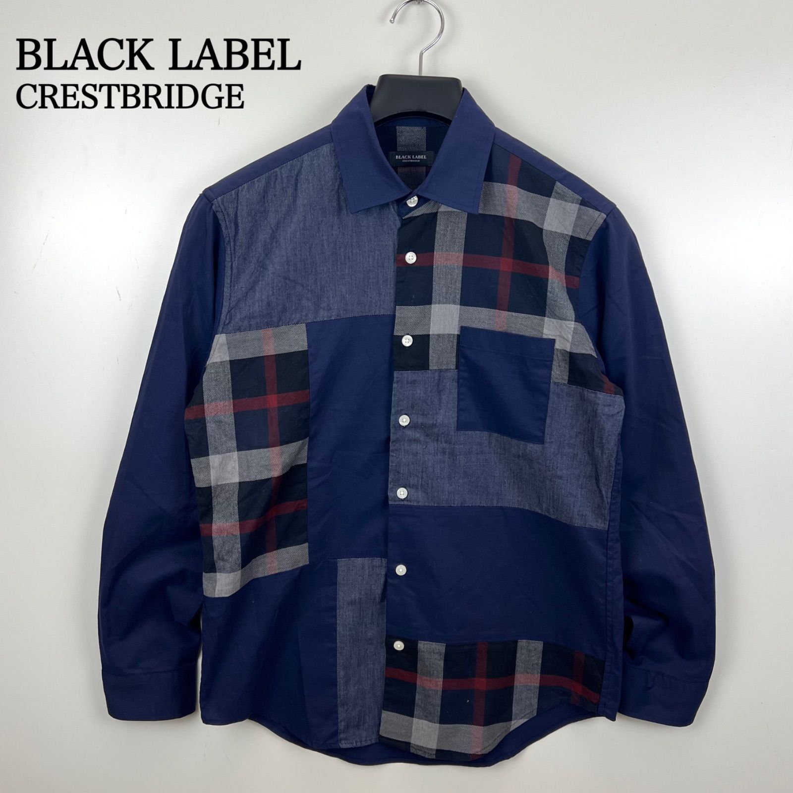 BLACK LABEL CRESTBRIDGE BURBERRY JAPAN plaid L/S shirts M ブラック