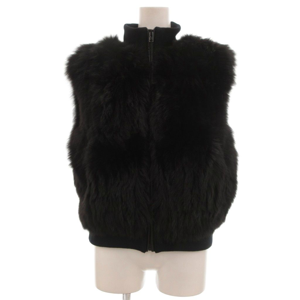 GIVENCHY ジバンシー　リアルファー　フォックス　高級毛皮 ジバンシィ GIVENCHY ファーベスト L フォックス 毛皮 ジップアップ