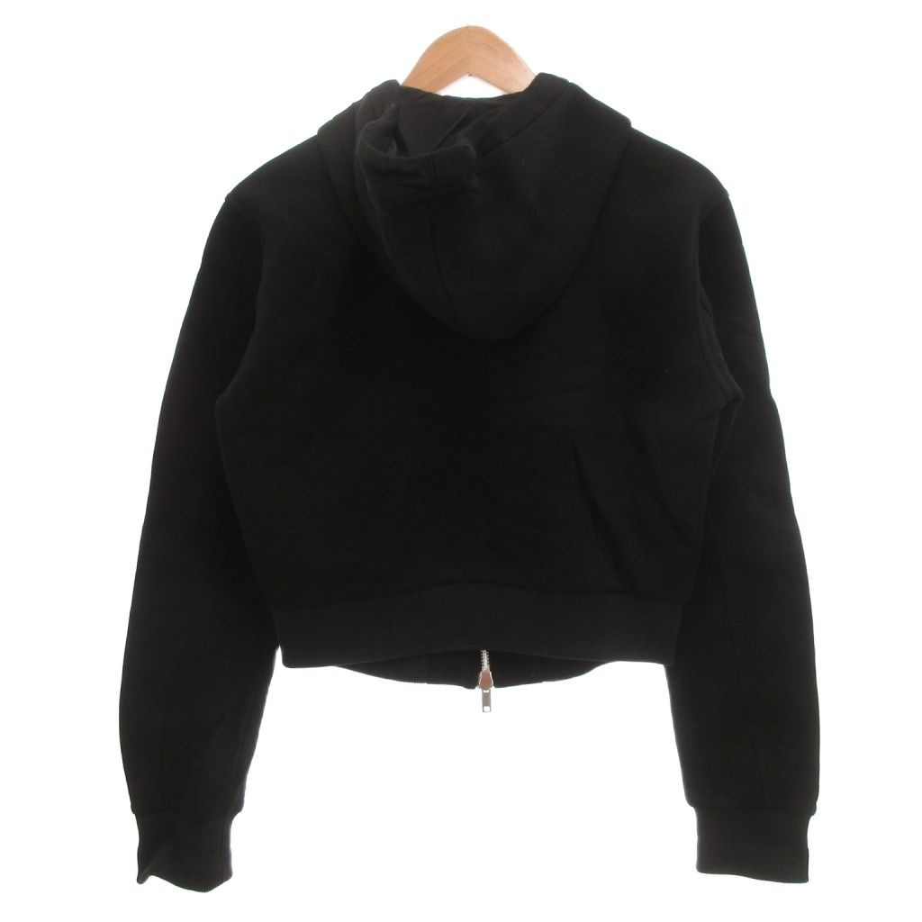 ジバンシィ GIVENCHY パーカー フーディー M ジップアップ ダンボールニット ショート丈 黒 ブラック NU