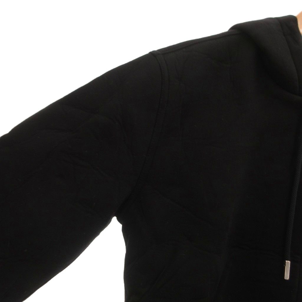  ジバンシィ GIVENCHY パーカー フーディー M ジップアップ ダンボールニット ショート丈 黒 ブラック NU パーカー トップス