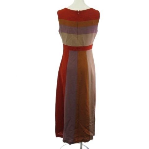 シビラ SYBILLA ワンピース ノースリーブ ウール 配色 オレンジ