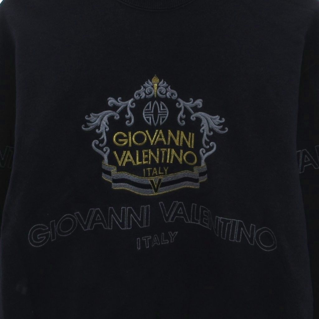 GIOVANNI VALENTINO スウェット トレーナー ロゴ刺繍 46 紺 ネイビー