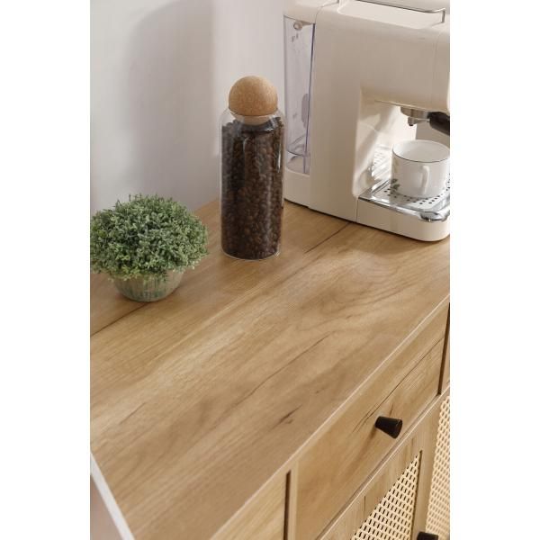 キャビネット サイドボード チェストラタン調 ラタン風 引き出し付き