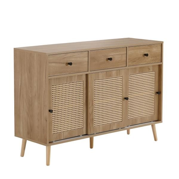 キャビネット サイドボード チェストラタン調 ラタン風 引き出し付き
