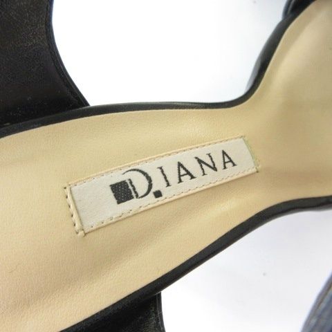 ダイアナ DIANA サンダル ミュール シューズ ビジュー ブラック 黒