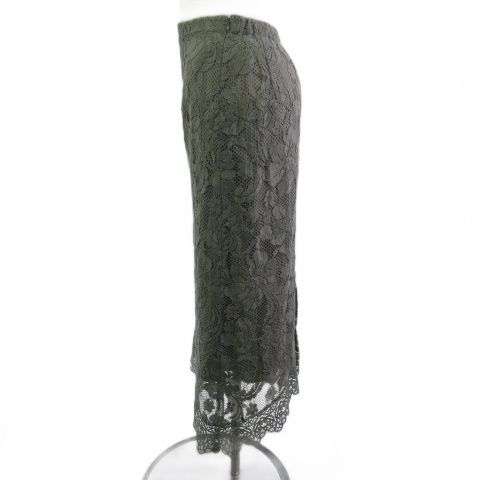 【中古】未使用品 ダイアグラム Diagram フロッキーレーススカート ロング グリーン 緑 36 0325321347 レディース ダイアグラム Diagram フロッキーレーススカート ロング グリーン 緑