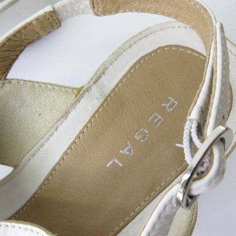 リーガル REGAL サンダル シューズ ウエッジソール レザー 白ホワイト