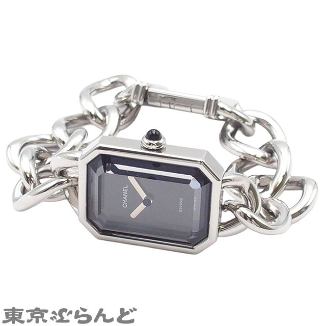 シャネル CHANEL プルミエール Mサイズ H0452 ブラック SS 腕時計