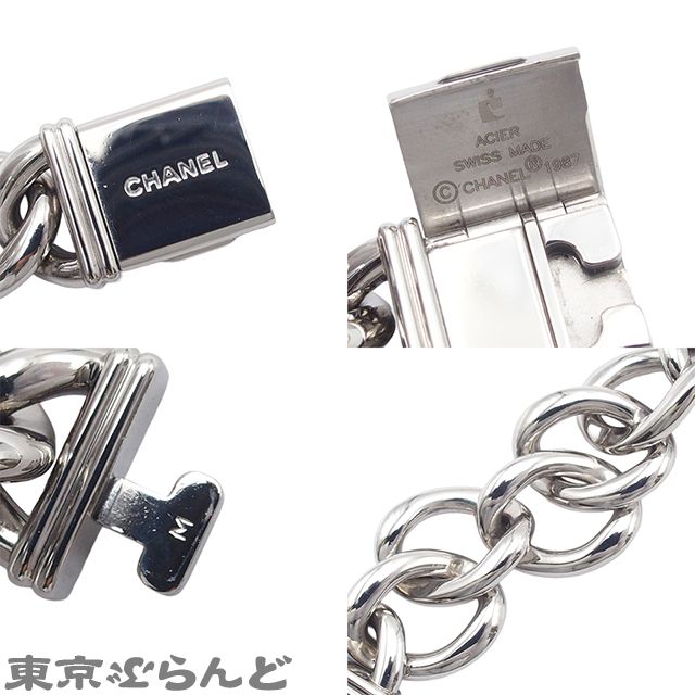シャネル CHANEL プルミエール Mサイズ H0452 ブラック SS 腕時計
