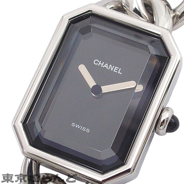 シャネル CHANEL プルミエール Mサイズ H0452 ブラック SS 腕時計