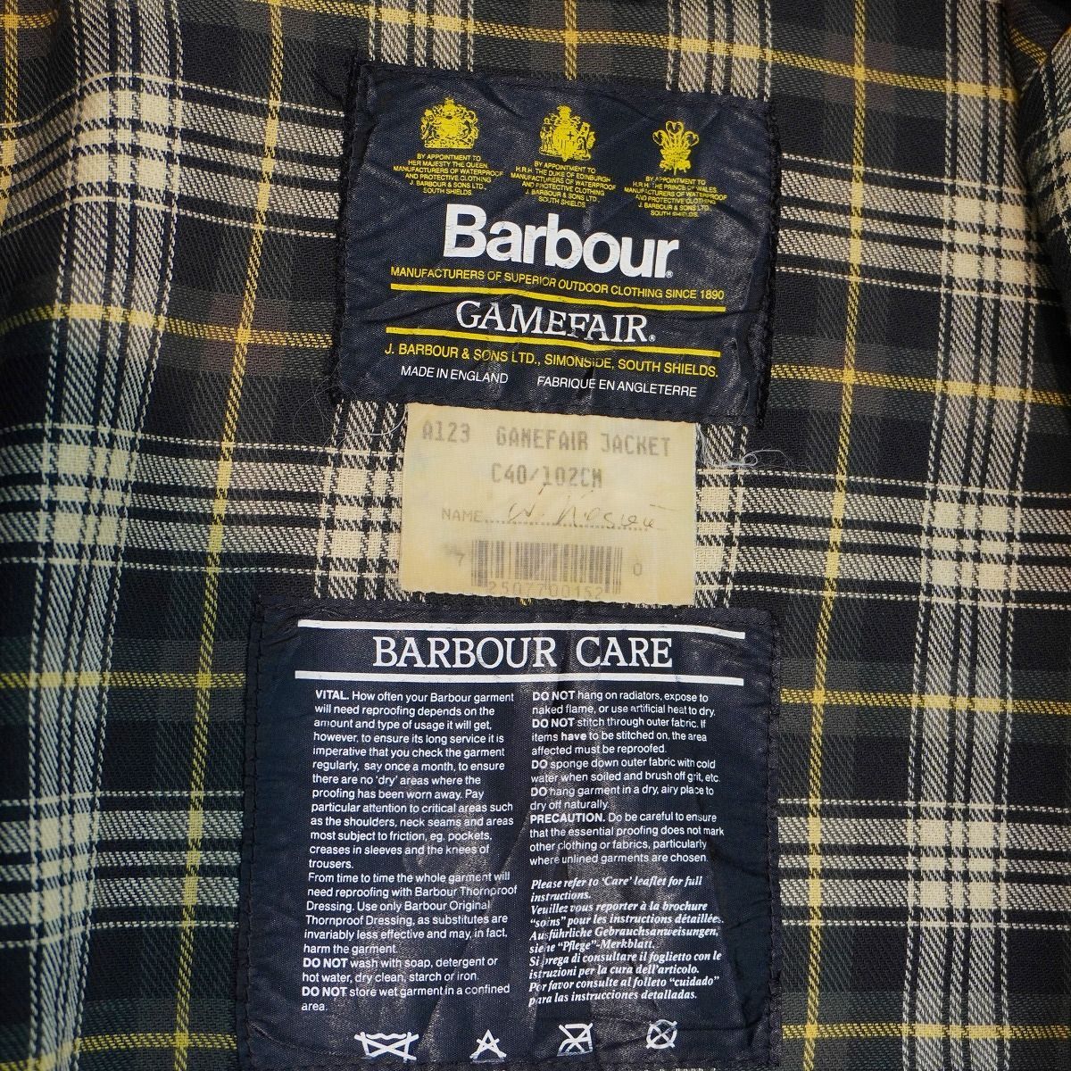 90S Barbour GAMEFAIR JACKET バブアー ゲームフェア オイル