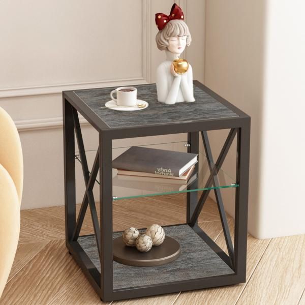 サイドテーブル ベッド 北欧 ナイトテーブル 寝室用 リビング用 強化