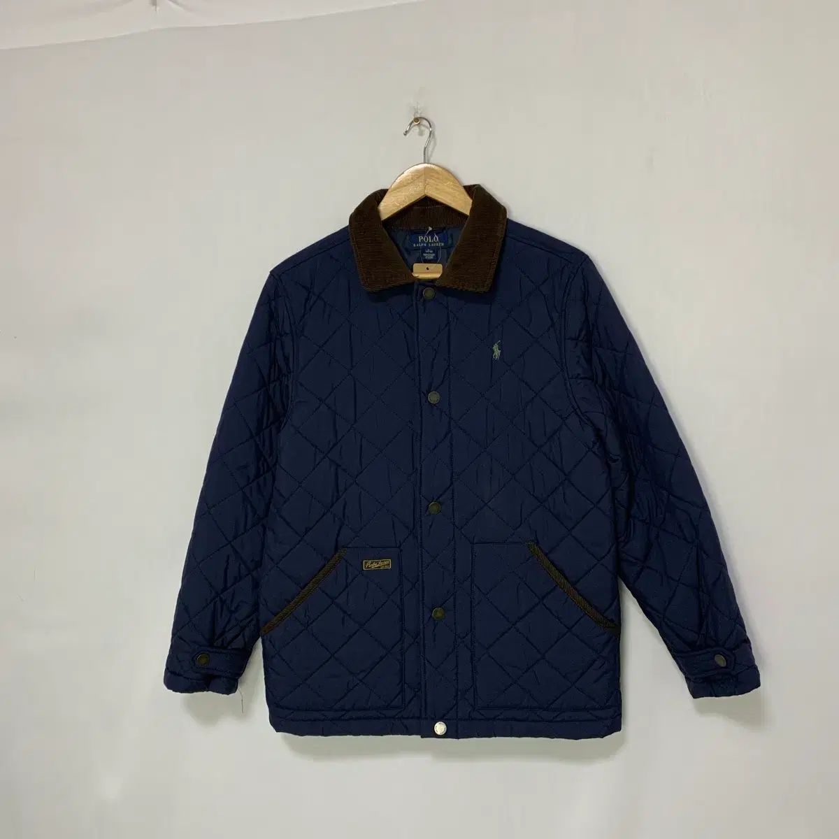 ポロラルフローレン ヴィンテージ ネイビー キルティング アウター ジャケット キッズ L レディース M