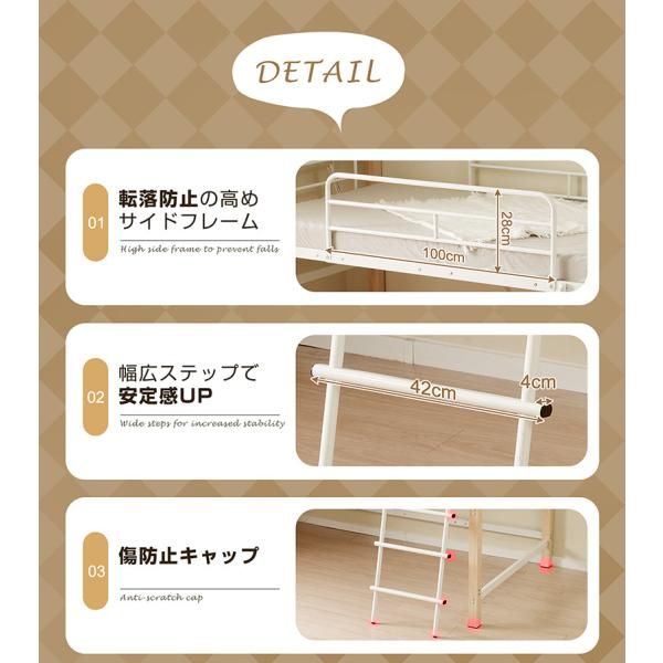 システムベッド 4点セット ロフトベッド デスク 収納ラック シェルフ 高さ130cm ロフトベッド 宮 コンセント 省スペース スチール 耐震 ベッド パイプ 金属 4点セット システムベッド ロフトベッド ミドルベッド 一人暮らし レース