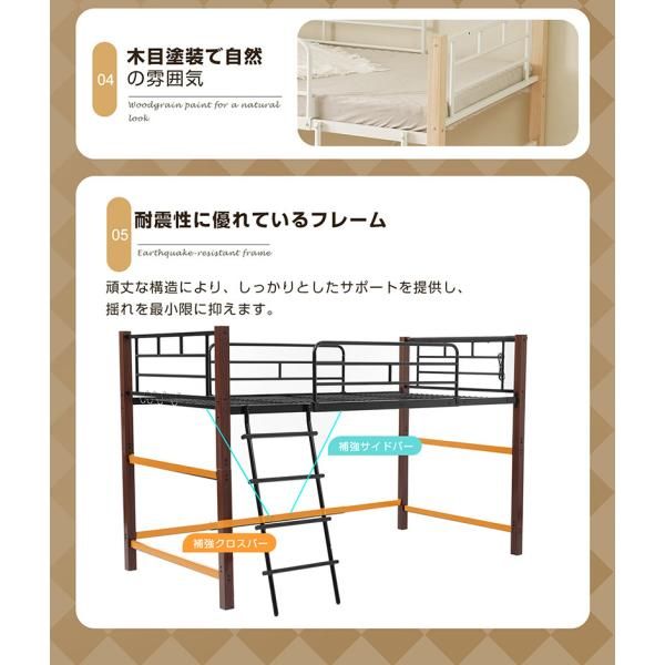 システムベッド 4点セット ロフトベッド デスク 収納ラック シェルフ 高さ130cm ロフトベッド 宮 コンセント 省スペース スチール 耐震 ベッド パイプ 金属 4点セット システムベッド ロフトベッド ミドルベッド 一人暮らし レース