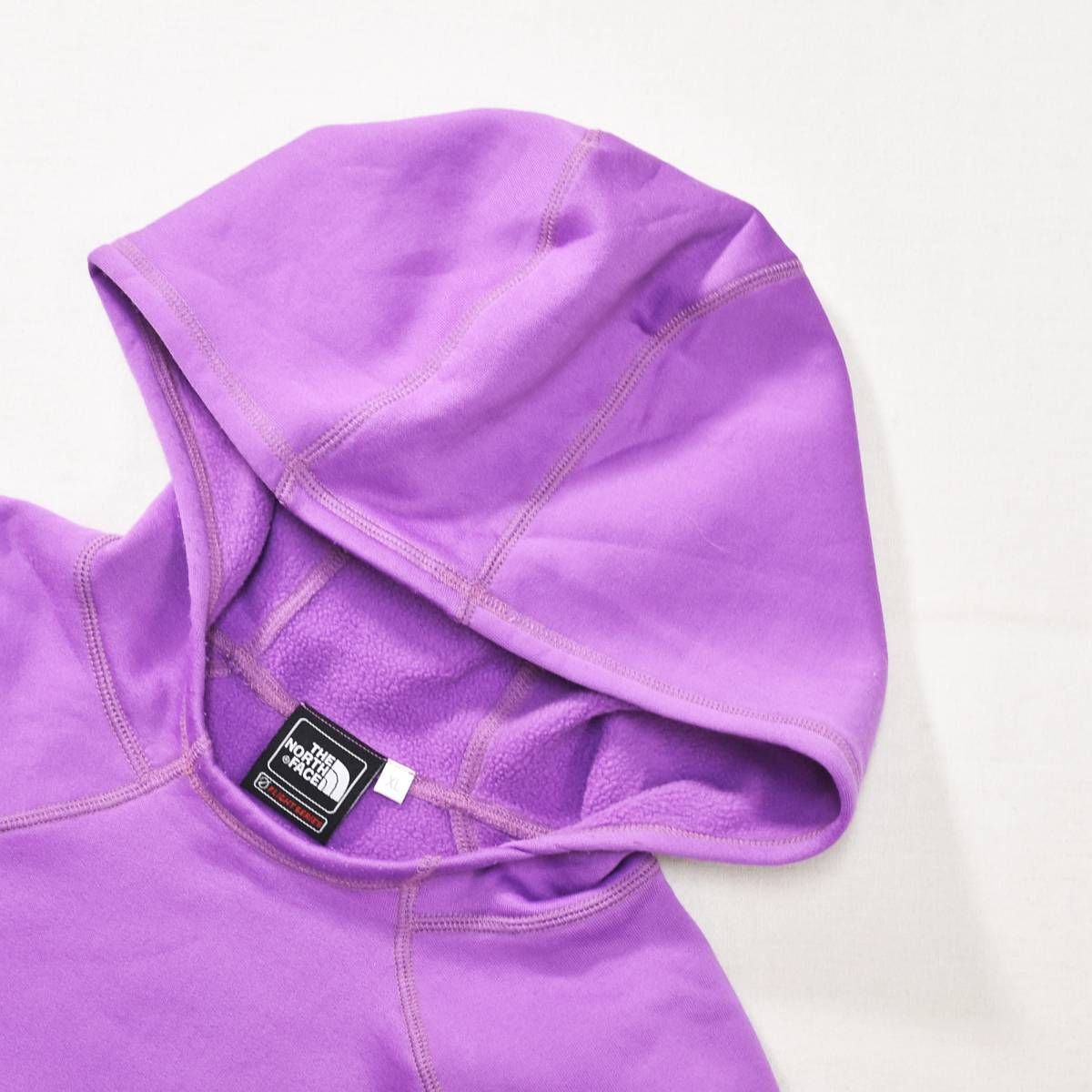  ゴールドウィン製 ノースフェイス THE NORTH FACE フライトシリーズ FLIGHT SERIES パーカー トレーナー ジャージ ラグランスリーブ 裏起毛 ロゴ プリント XL パープル アウトドア レディース パーカー トップス