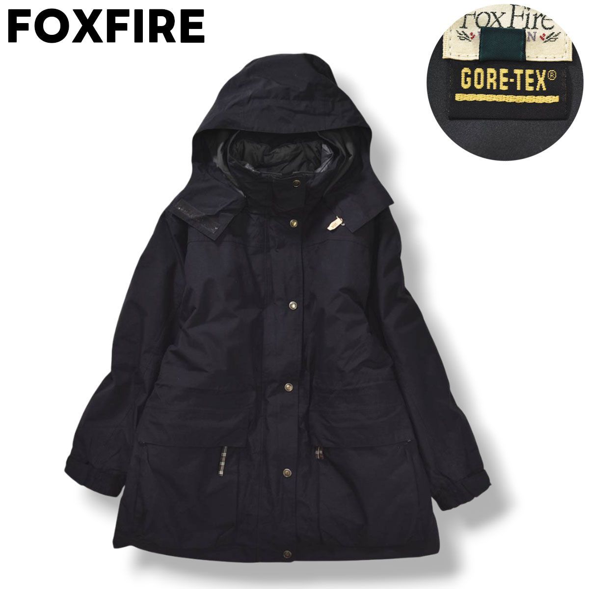 フォックスファイヤー FOXFIRE ゴアテックス GORE TEX マウンテン パーカー ライナー ダウン ジャケット 付属 PRIME 80 20 DOWN S ブラック アウトドア ウェア レディース