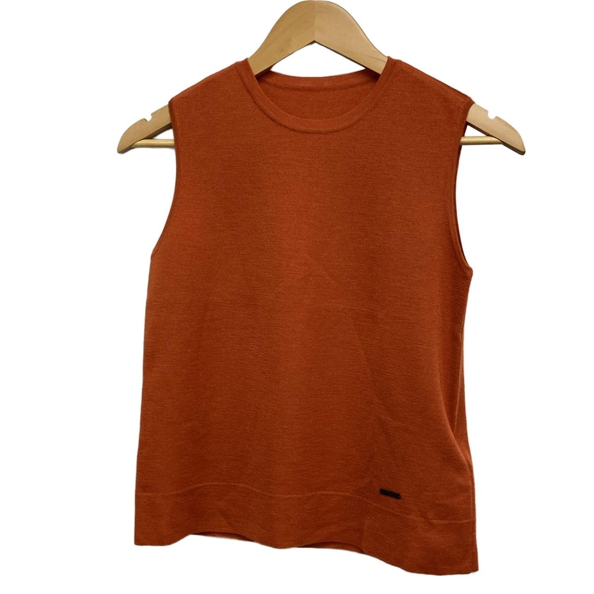 FOXEY フォクシー ベスト サイズ38 M レディース - 36716 オレンジ カシミヤ シルク