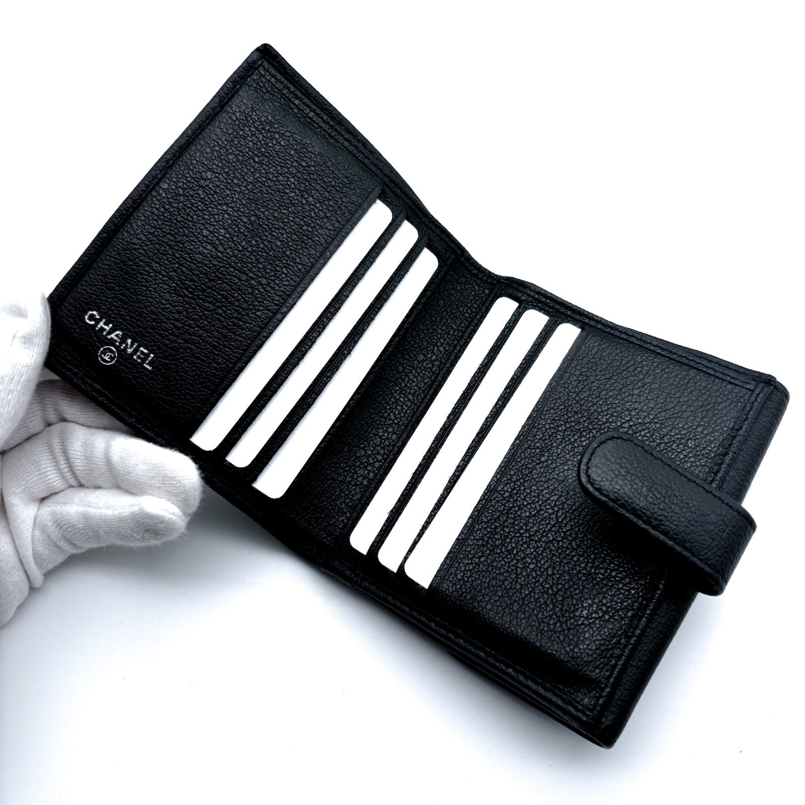 【極美品✨】シャネル 長財布 バタフライカメリア Wホック フラップ 美品✨】シャネル 財布 バタフライカメリア Wホック 二つ折 - メルカリ