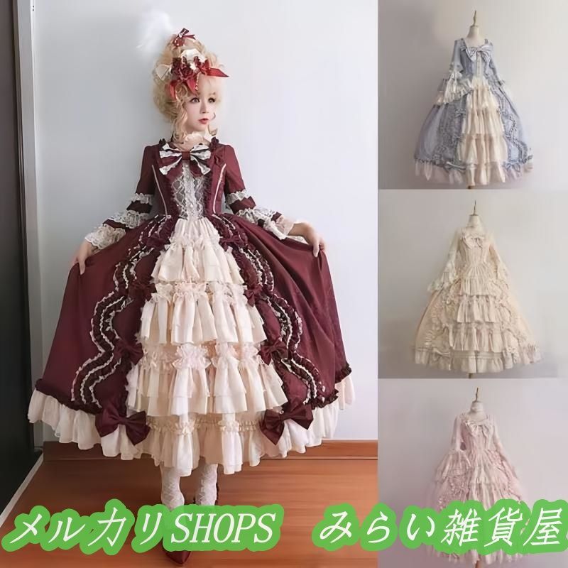 ロリータ ワンピース ジャンパースカート ロリィタ 花模様 エレガント 宮廷 ゴシック ゴスロリ かわいい 選べる4 2222