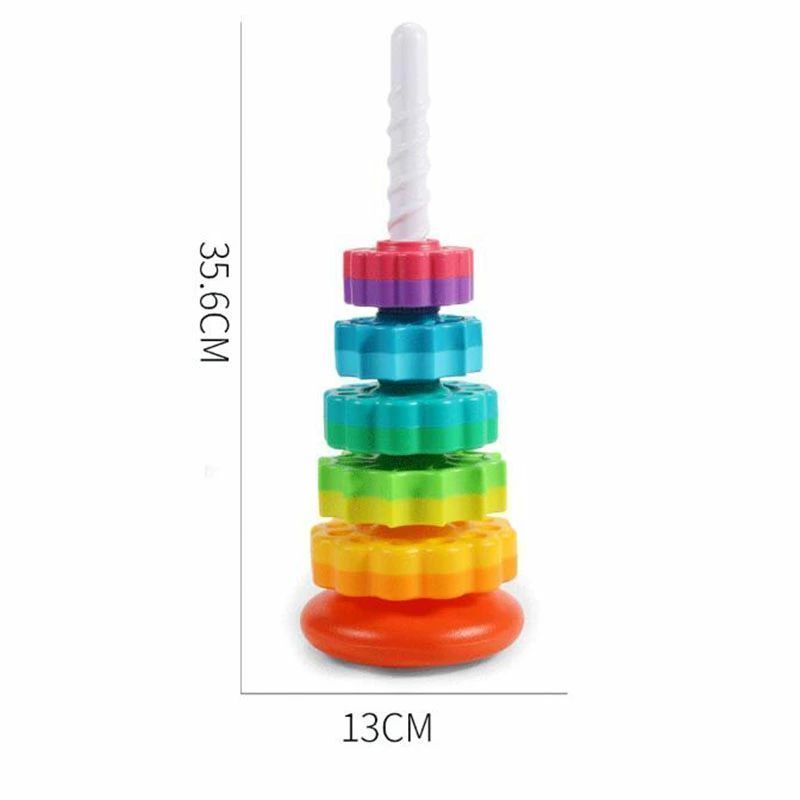 専用品　タワー 知育玩具 カラフル 赤ちゃん おもちゃ 新品?未使用】 レインボータワー タワー スピンタワー スピンアゲイン
