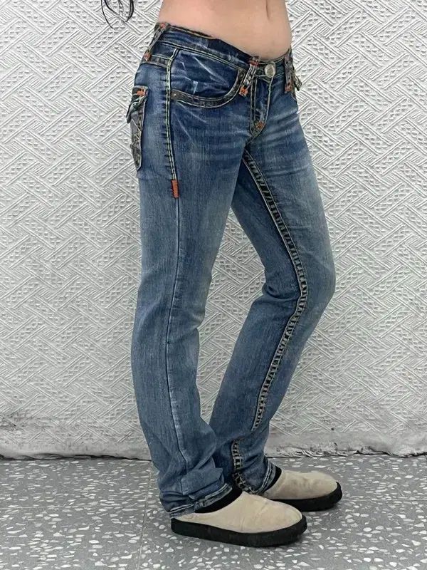 トゥルーレリジョン ジョイ슈퍼T Y2K ローライズ デニム ズボン 27