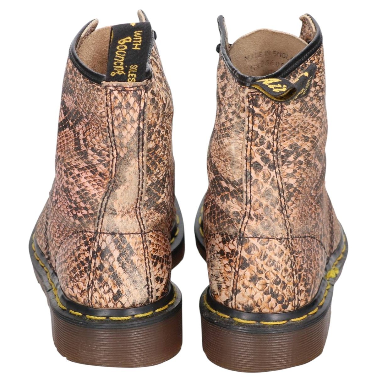 【廃盤】英国製 ドクターマーチン パイソン柄 8ホール レザーブーツ/サイズ7 廃盤】英国製 ドクターマーチン パイソン柄 8ホール レザーブーツ