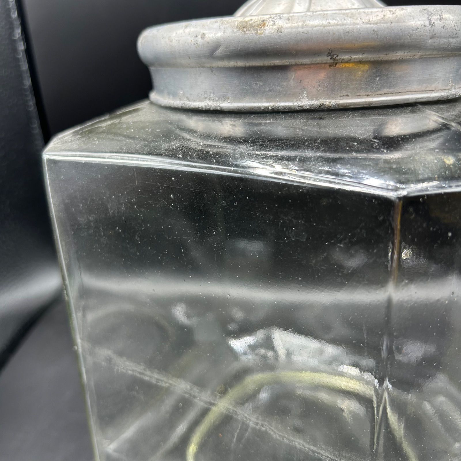 昭和レトロ お菓子瓶 ガラス あめや瓶 アルミ蓋 駄菓子 当時物