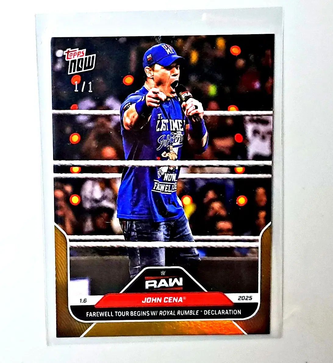 WWE ジョーン シナ 1 TOPPS NOW SUPER PRINTER 引退ツアー 記念