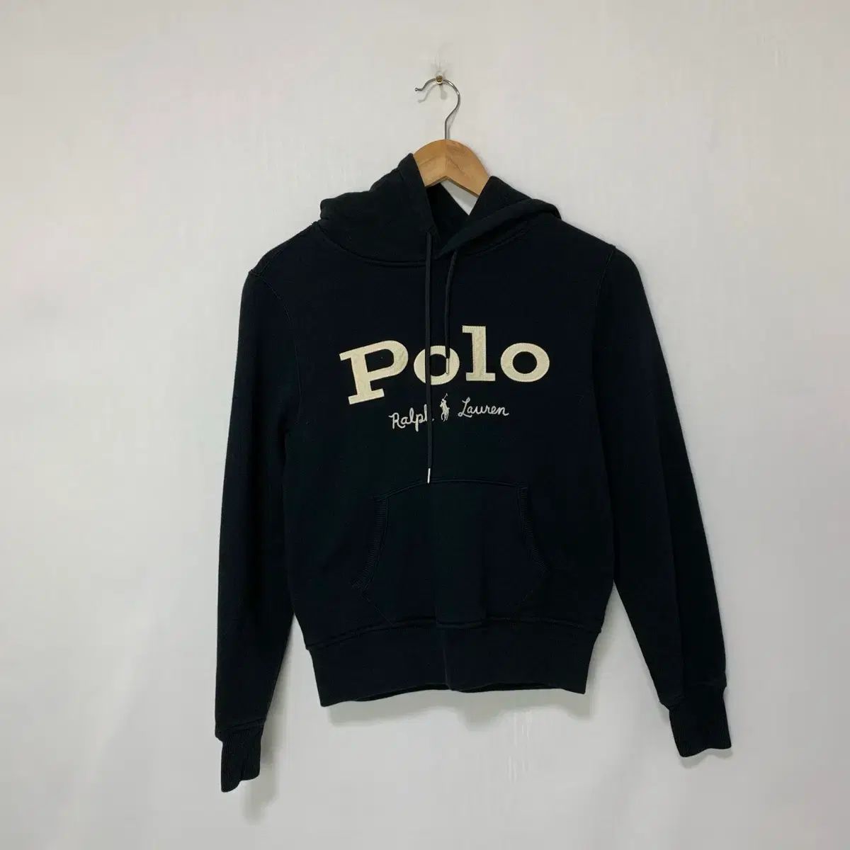 ポロラルフローレン ブラック ヴィンテージ セミクロップド フーディー Tシャツ レディース S