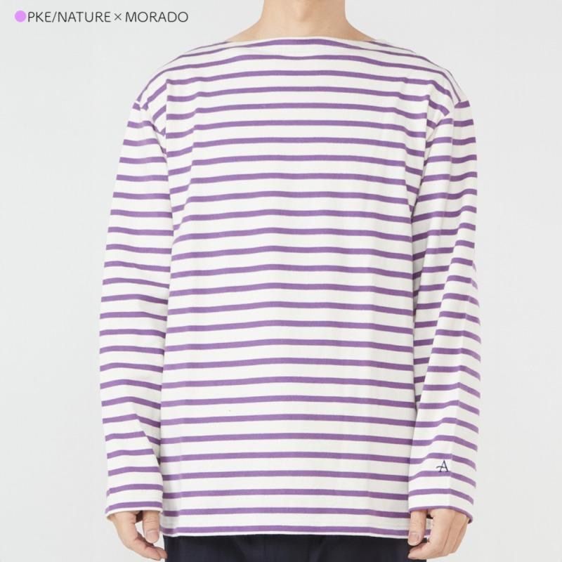 MN3 Armor-lux PKE.NATURE/MORADO ボーダー Tシャツ モラード 紫 パープル メンズ レディース ベーシックフィット ロングスリーブボーダーカットソー アルモリュクス 長袖 Microtech Marfione Select LUDT Gen III Purple Haze Frag Titanium Handl