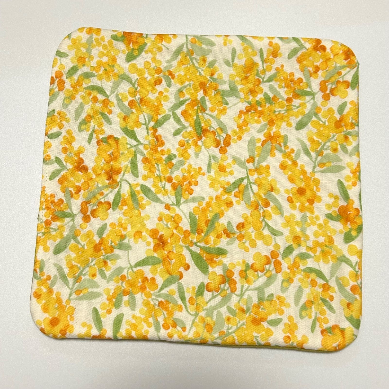No.309 6重ガーゼハンカチ フラワー ミモザ イエロー 20×20 - メルカリ