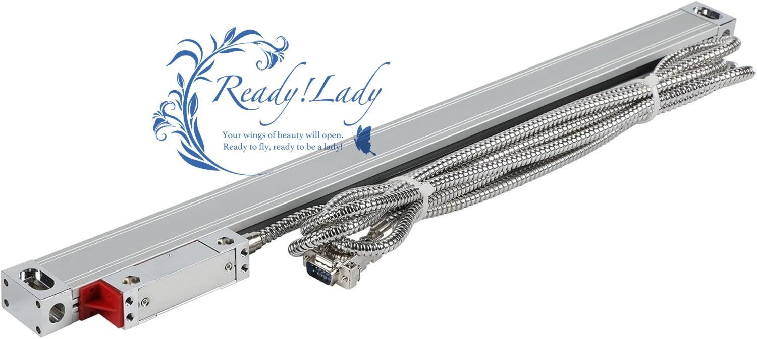 デジタルリニアガラススケール 高精度リニアスケールエンコーダ 1100 ミリメートル 1200 5 um リニア定規エンコーダ 光学リニアエンコーダミルズ旋盤用 ルーターリフト ルーターテー Silver mm travel