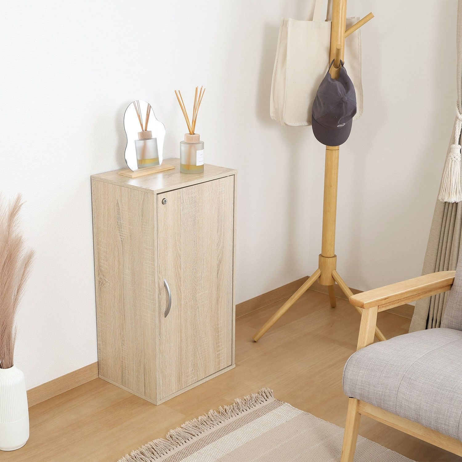 鍵付き収納ボックス 木目調 ロッカー 貴重品ボックス 4003 - メルカリ