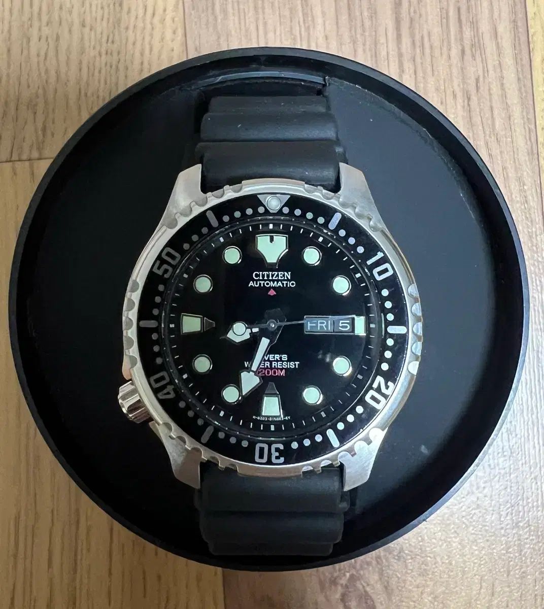 CITIZEN ダイバー フグ 黒文字盤