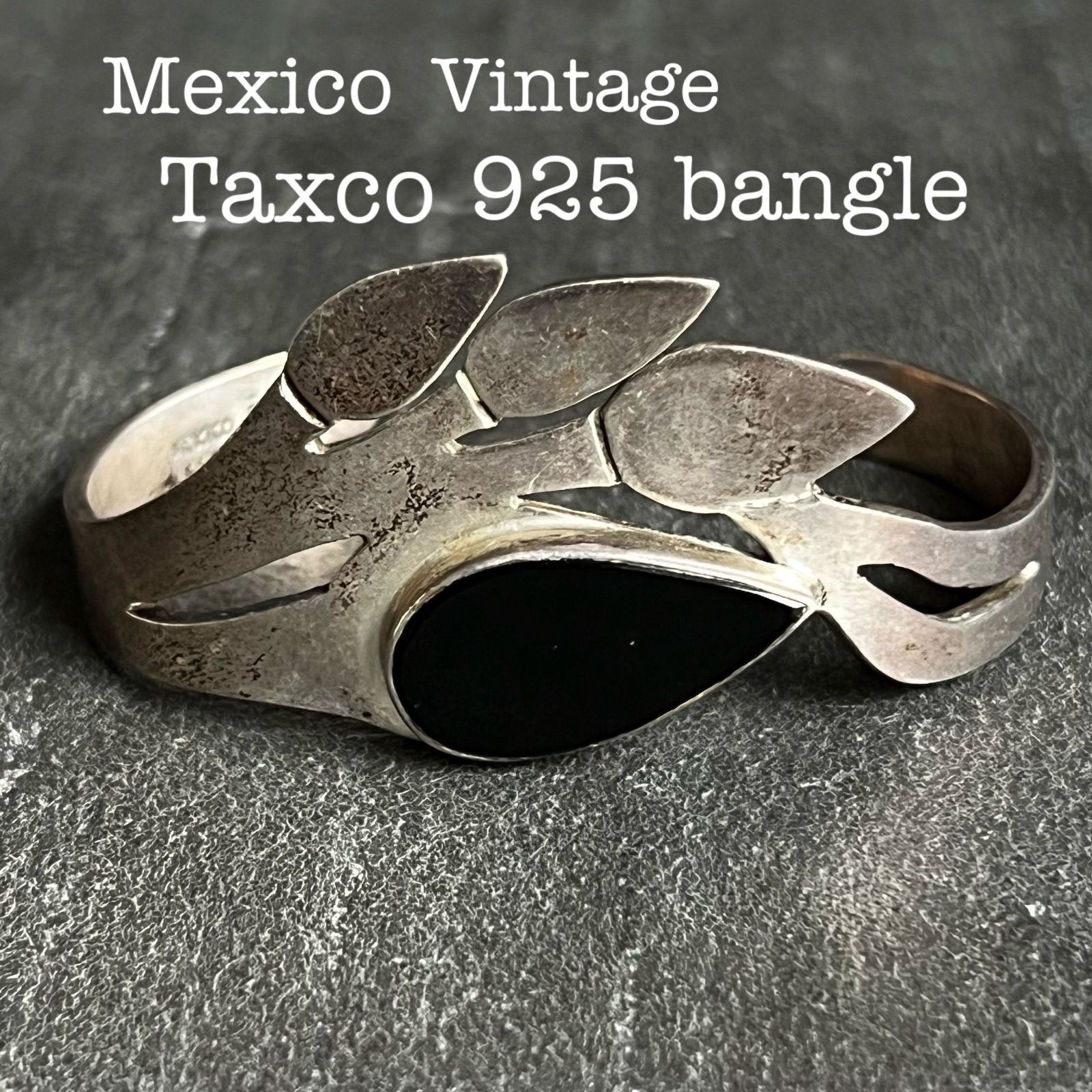 MEXICO TAXCO TC‐01 STERLING SILVER925 シルバー925 オニキス リーフ