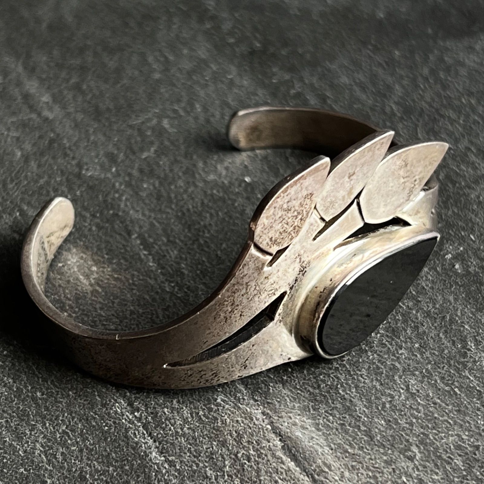 MEXICO TAXCO TC‐01 STERLING SILVER925 シルバー925 オニキス リーフ