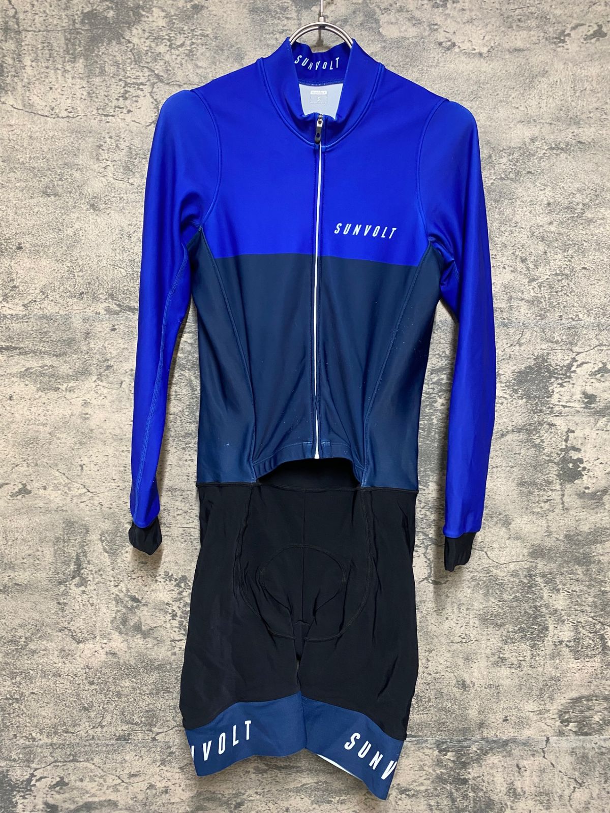 JP390 サンボルト SUNVOLT 長袖 セパレート ワンピース 青 黒 S 裏起毛