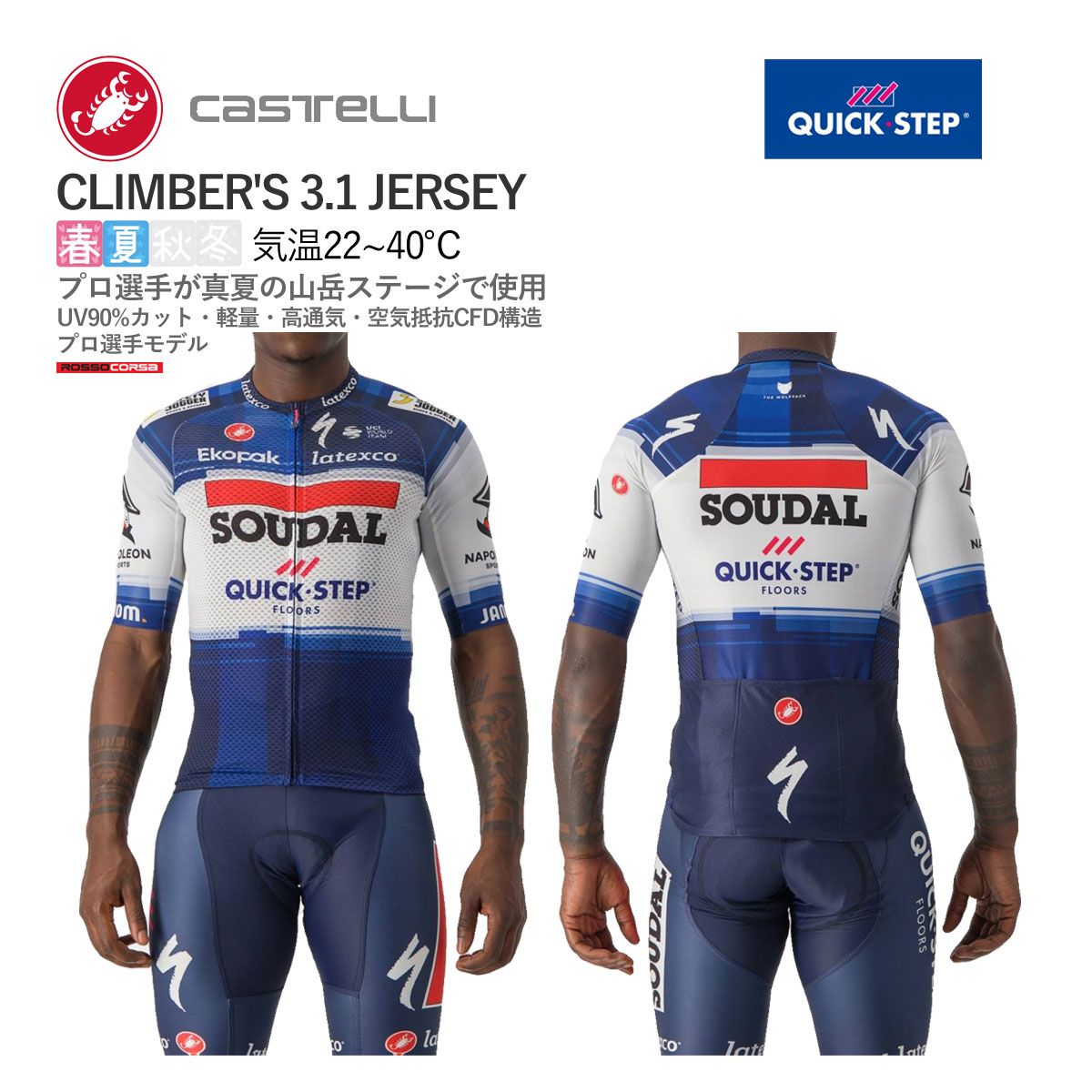 【新品】CASTELLI 33002 QUICK STEP CLIMBER'S 3.1 JERSEY カステリ クイックステップ 半袖ジャージ