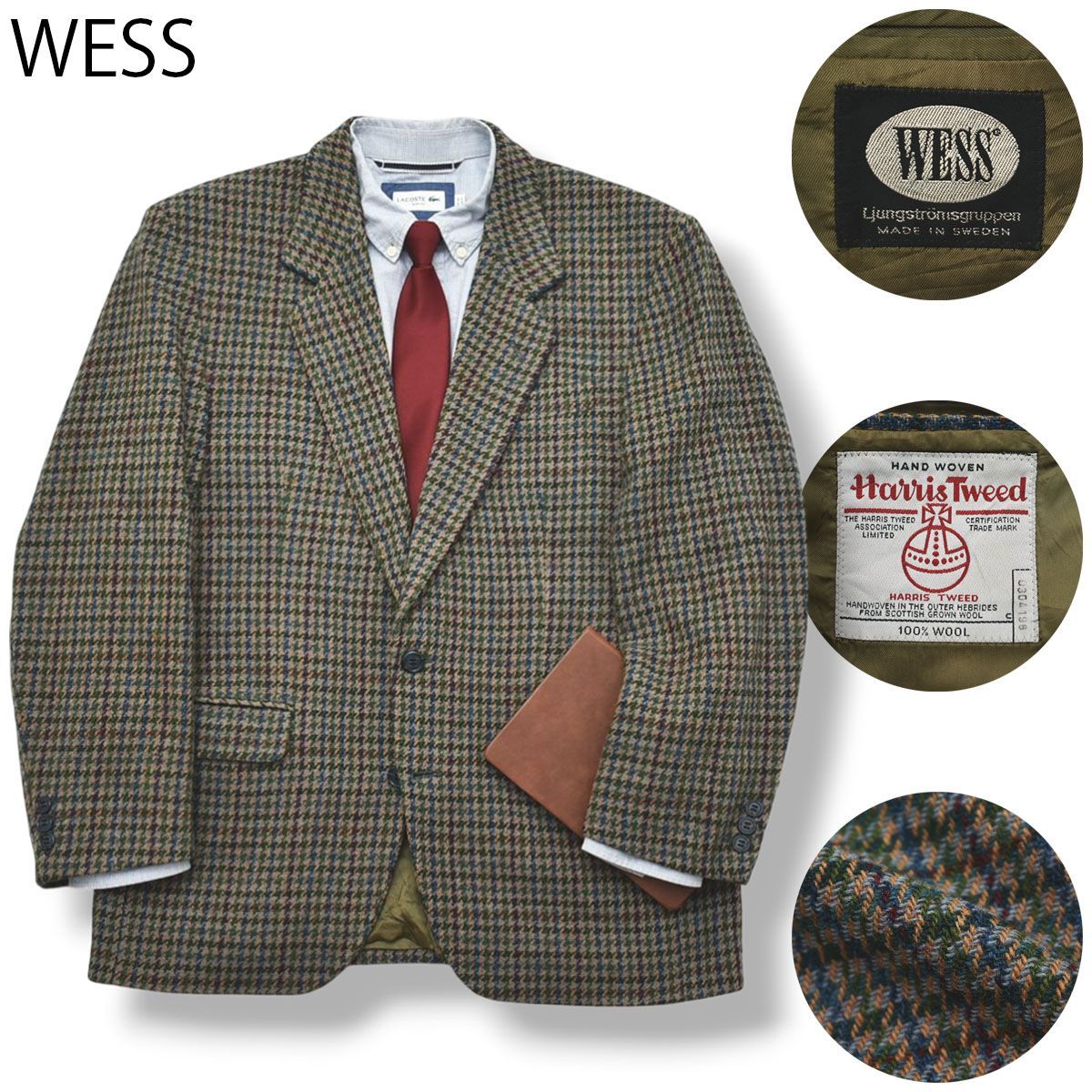 美品】スウェーデン製 90sヴィンテージ WESS ハリスツイード Harris 