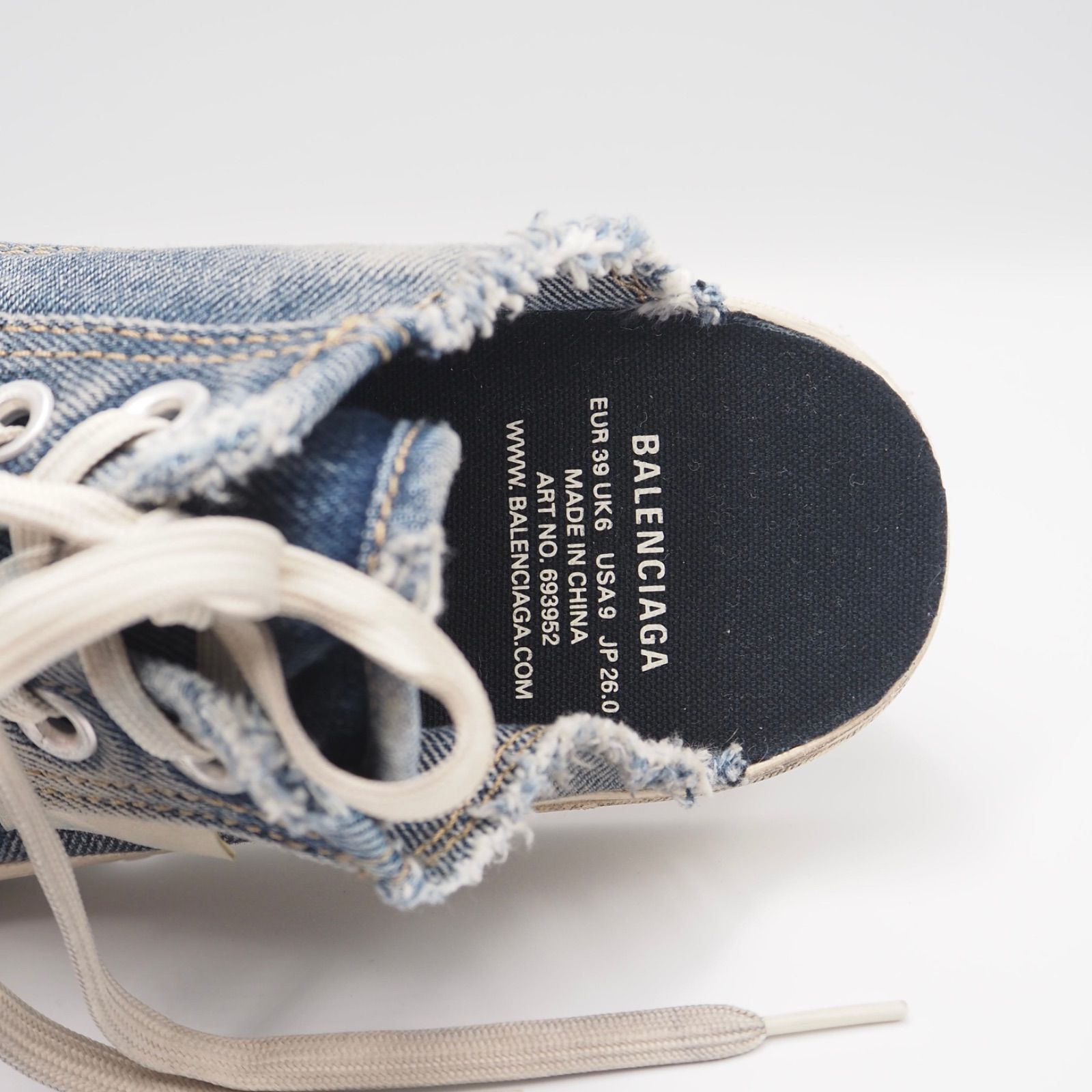 BALENCIAGA デストロイド デニム ミュール スリッポン バレンシアガ