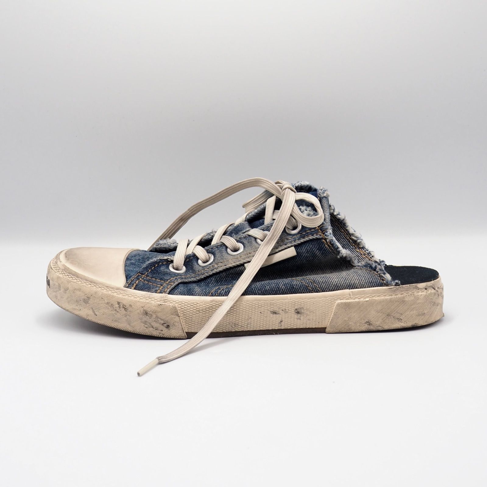 BALENCIAGA デストロイド デニム ミュール スリッポン バレンシアガ