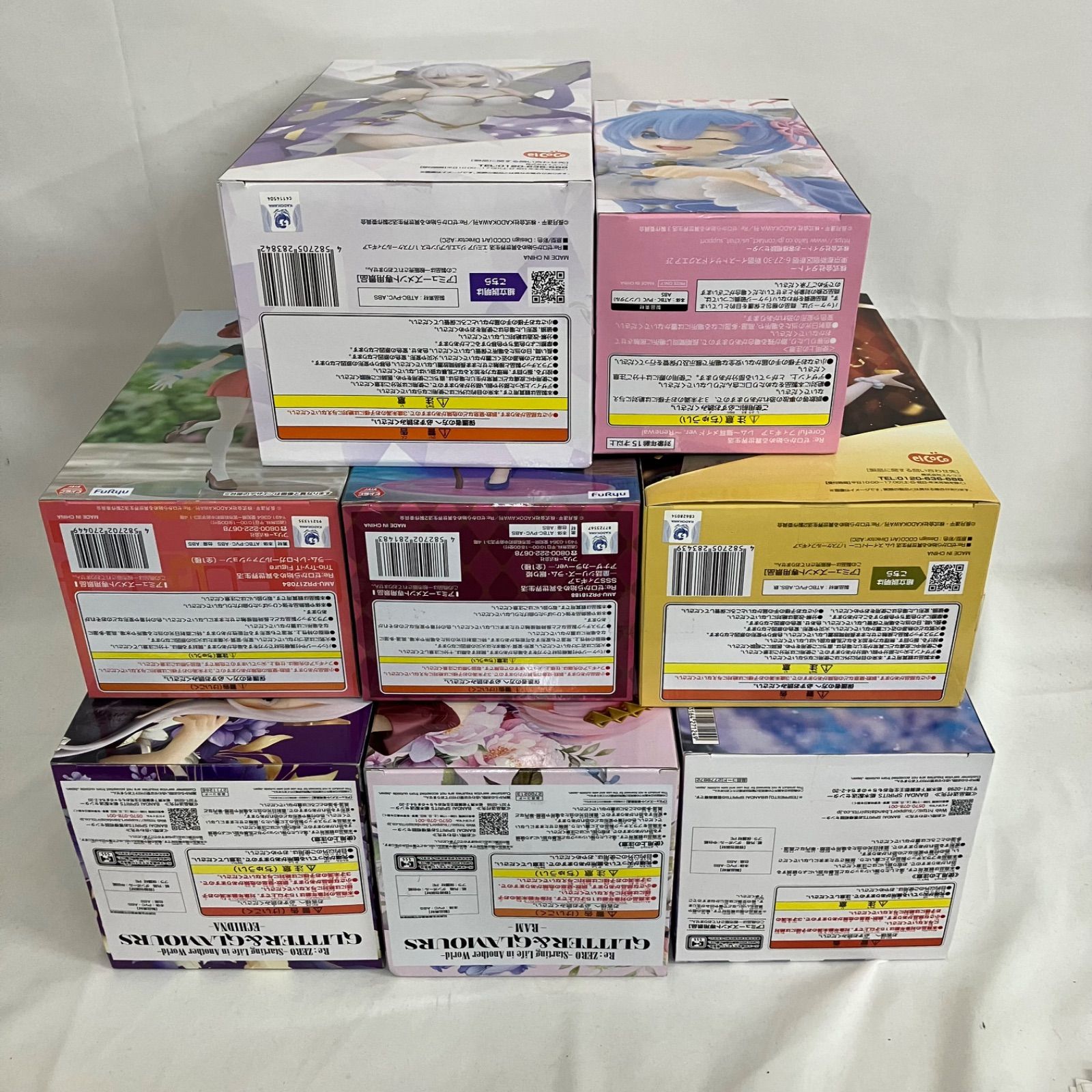 未開封 リゼロ GLITTER&GLAMOURS 他 フィギュア 8個セット SFQ350 c107