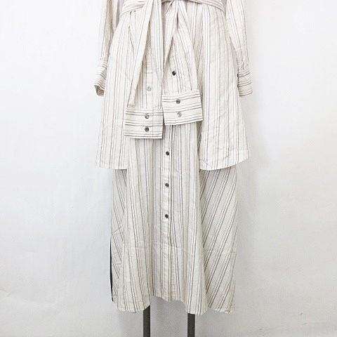 アドーア ADORE ワンピース シャツワンピ ロング 長袖 異素材切替  