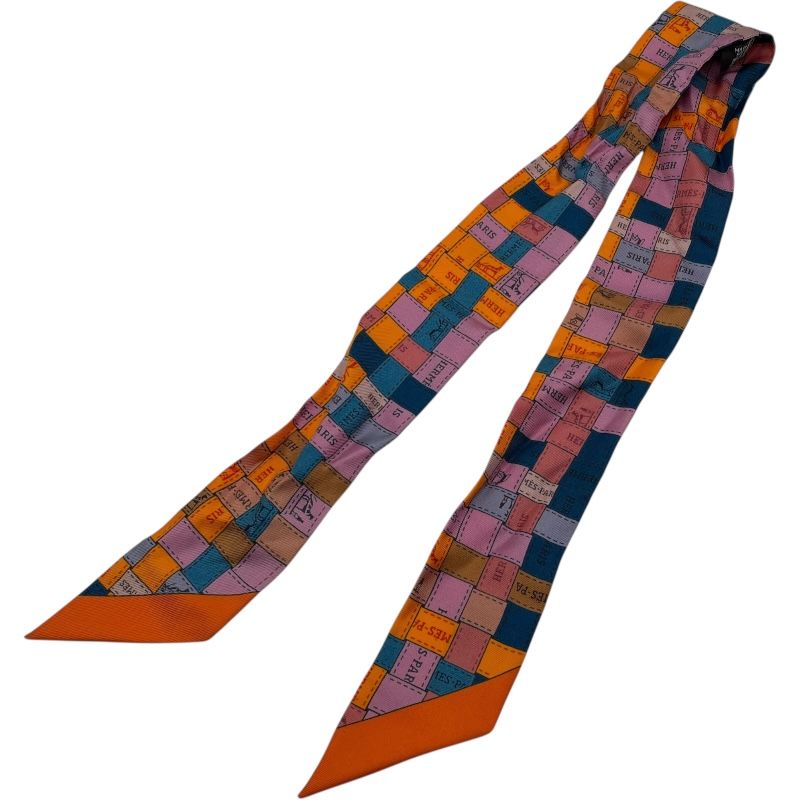 エルメス HERMES ツイリー BOLDUCAU CARRE オレンジ シルク レディース スカーフ