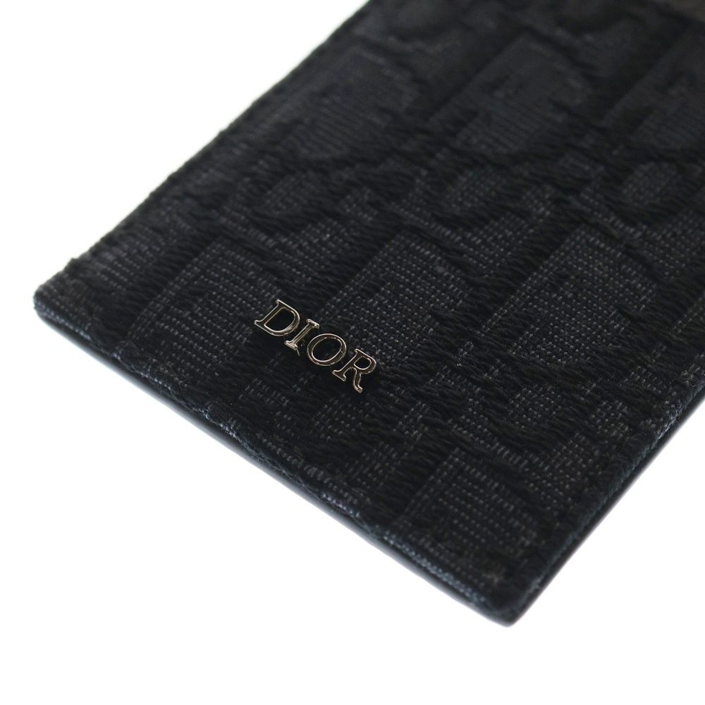  Christian Dior クリスチャンディオール バーティカル カードホルダー ショルダー ブラック レザー キャンバス 名刺入れ 小物