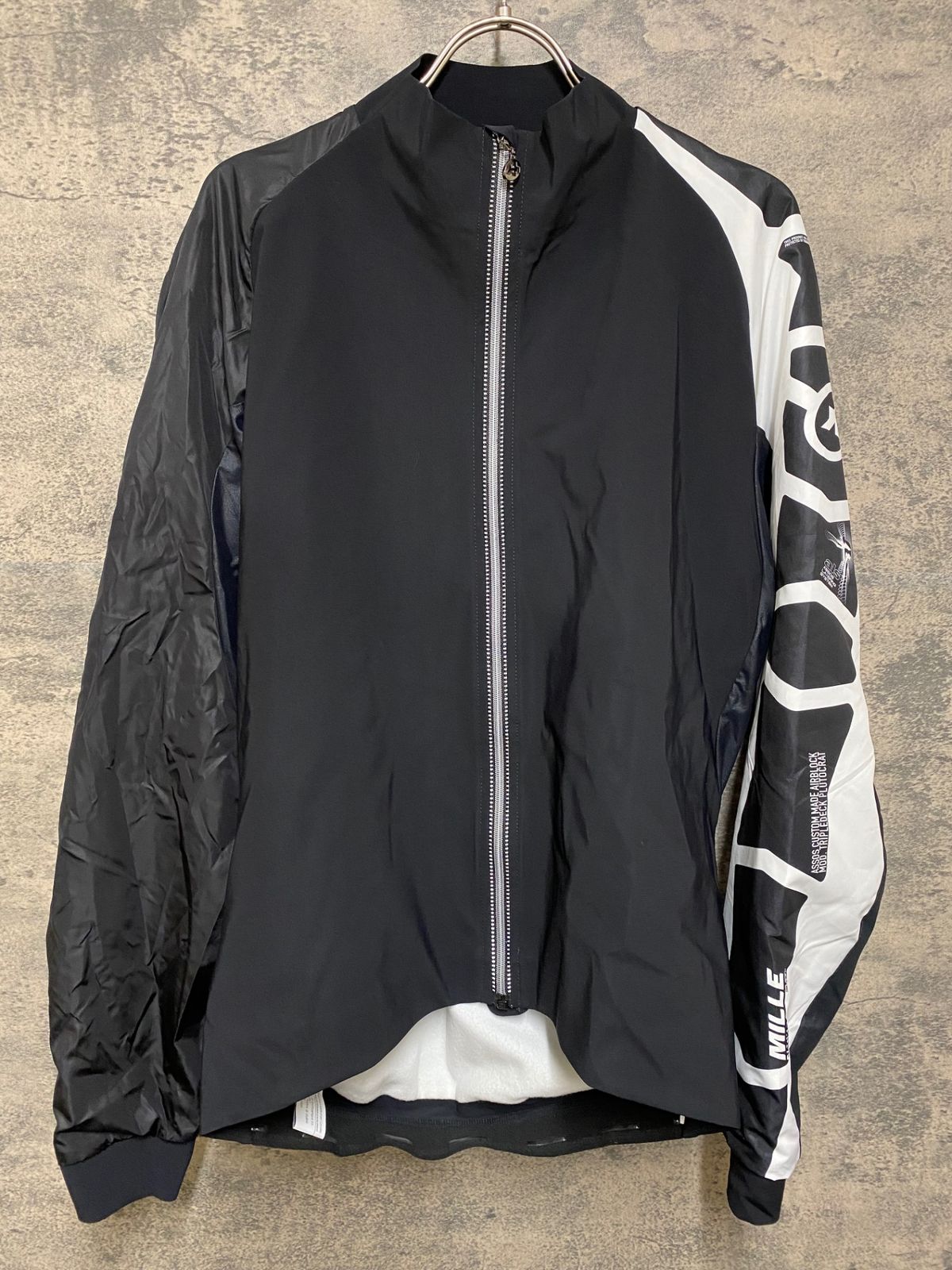 JP 396 アソス ASSOS MILLE JACKET EVO 7 長袖 サイクルジャケット 黒 白 M 裏起毛