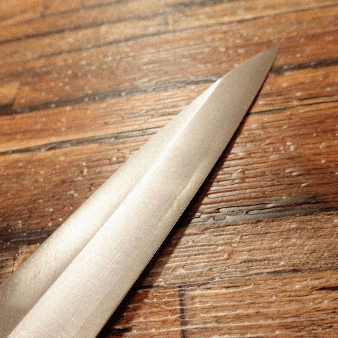 菊一文字 柳刃包丁 研ぎ済 水牛柄 刺身包丁 菊一文字別作 使用感極小